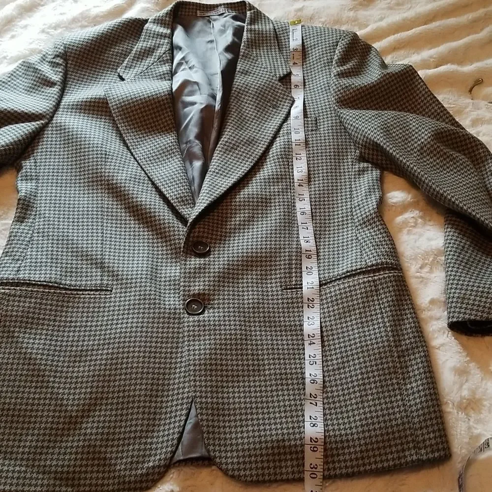 Emanuel Ungaro Houndstooth Blazer Wool Jacket Business Career